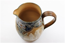 Early 1900's Doulton Lambeth Large Stoneware Milk Oversize Pitcher