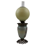 c.1900-1920 Original Gone with the Glass Golf/University Themed Hand Painted Table Lamp