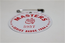 1964 Masters Tournament SERIES Badge #5957 - Arnold Palmer Winner