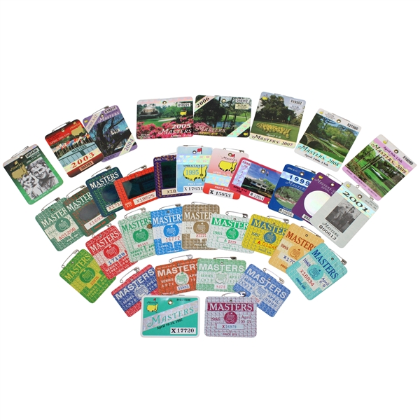 1976-2009 Masters Tournament SERIES Badges including 1986 & 1997 Masters SERIES Badges