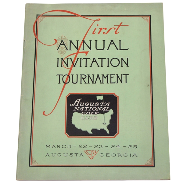 1934 Masters Augusta National Invitation Tournament Official Program