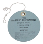 Tom Watson Signed 1981 Masters Tournament Tuesday Ticket #09224 JSA ALOA