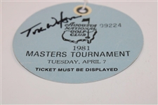 Tom Watson Signed 1981 Masters Tournament Tuesday Ticket #09224 JSA ALOA