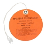 Tom Watson Signed 1981 Masters Tournament Wednesday Ticket #12144 JSA ALOA