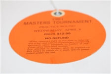Tom Watson Signed 1981 Masters Tournament Wednesday Ticket #12144 JSA ALOA