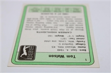 Tom Watson Signed 1981 Donruss PGA Tour Rookie Card JSA ALOA