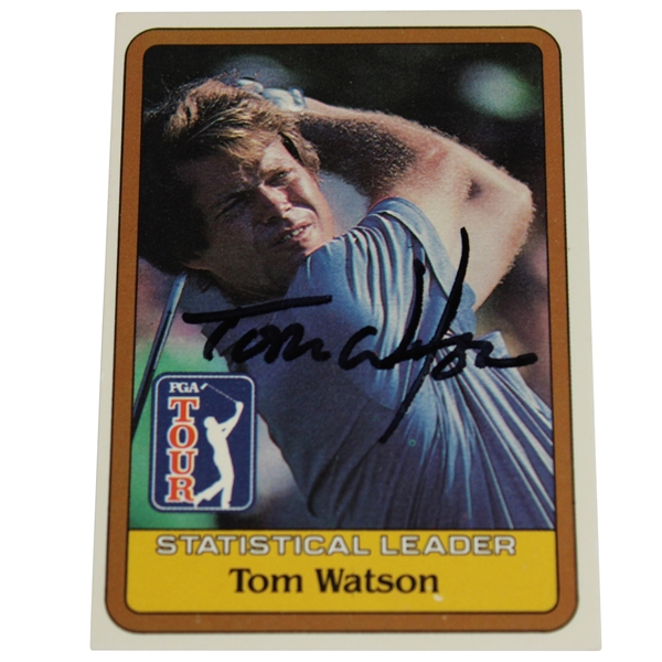 Tom Watson Signed 1981 Donruss PGA Tour Stat Leader Card JSA ALOA