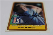 Tom Watson Signed 1981 Donruss PGA Tour Stat Leader Card JSA ALOA