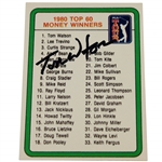 Tom Watson Signed 1981 Donruss 1980 PGA Tour Top 60 Money Winners Card - Watson #1 JSA ALOA
