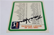 Tom Watson Signed 1981 Donruss '1980 PGA Tour Top 60 Money Winners' Card - Watson #1 JSA ALOA