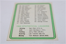 Tom Watson Signed 1981 Donruss '1980 PGA Tour Top 60 Money Winners' Card - Watson #1 JSA ALOA