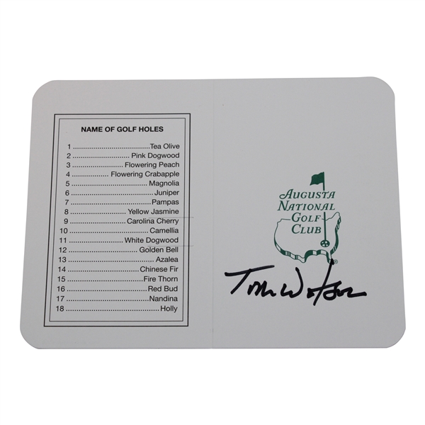 Tom Watson Signed Augusta National Golf Club Scorecard JSA ALOA