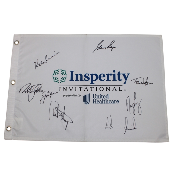 Jack Nicklaus, Gary Player, Tom Watson & Six (6) Others Signed Insperity Invitational Flag JSA ALOA