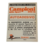 Jack Nicklaus Signed 1973 Panini Campioni Card JSA ALOA