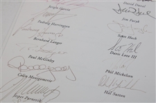 2002 Ryder Cup Welcome Dinner Gala Menu signed by Both Teams & Captains JSA ALOA