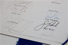2002 Ryder Cup Welcome Dinner Gala Menu signed by Both Teams & Captains JSA ALOA