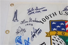 Jack Nicklaus & Seventeen (17) US Open Champs Signed w/Dates Won 2000 US Open at Pebble Flag JSA ALOA
