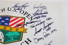Jack Nicklaus & Seventeen (17) US Open Champs Signed w/Dates Won 2000 US Open at Pebble Flag JSA ALOA