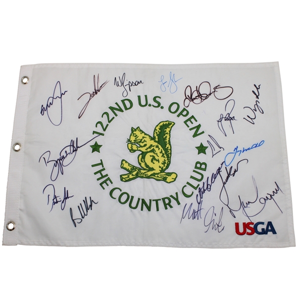 Rory McIlroy & Fifteen (15) Champs Signed 2022 US Open at The Country Club Embroidered Flag JSA ALOA