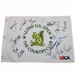 Rory McIlroy & Fifteen (15) Champs Signed 2022 US Open at The Country Club Embroidered Flag JSA ALOA