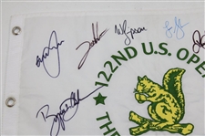 Rory McIlroy & Fifteen (15) Champs Signed 2022 US Open at The Country Club Embroidered Flag JSA ALOA