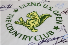 Rory McIlroy & Fifteen (15) Champs Signed 2022 US Open at The Country Club Embroidered Flag JSA ALOA