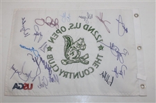 Rory McIlroy & Fifteen (15) Champs Signed 2022 US Open at The Country Club Embroidered Flag JSA ALOA