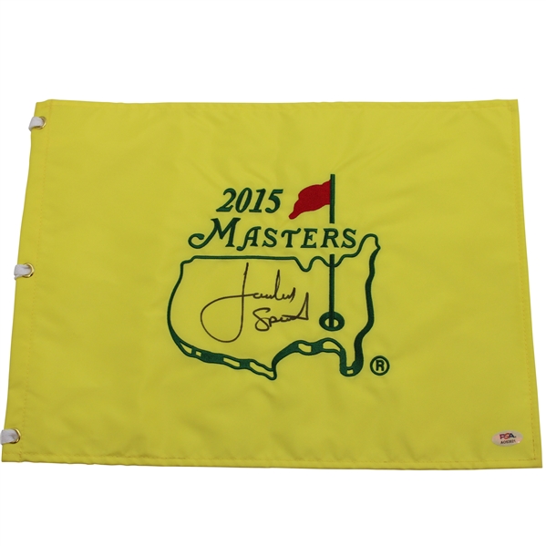 Jordan Spieth Signed 2015 Masters Tournament Embroidered Flag PSA #AO53821
