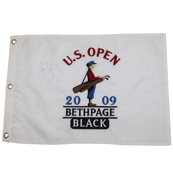 Lucas Glover Signed 2009 US Open at Bethpage Black Embroidered Flag JSA ALOA