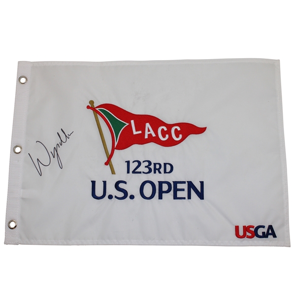 Wyndham Clark Signed 2023 USA Open at LA Country Club Embroidered Flag JSA ALOA