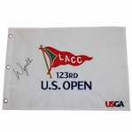 Wyndham Clark Signed 2023 USA Open at LA Country Club Embroidered Flag JSA ALOA
