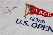 Wyndham Clark Signed 2023 USA Open at LA Country Club Embroidered Flag JSA ALOA
