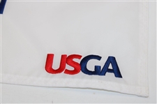 Wyndham Clark Signed 2023 USA Open at LA Country Club Embroidered Flag JSA ALOA