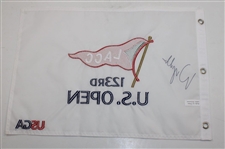 Wyndham Clark Signed 2023 USA Open at LA Country Club Embroidered Flag JSA ALOA