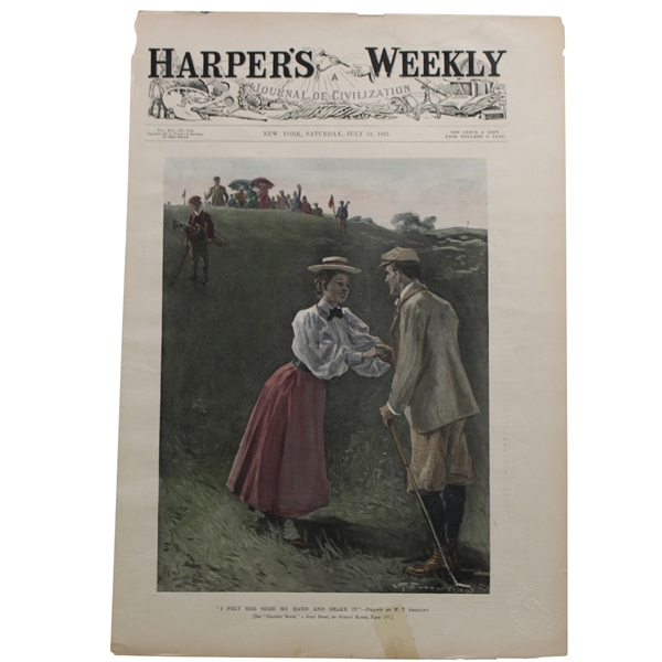 1897 Harpers Weekly New York Magazine with Golfers Cover Page - Saturday, July 31st