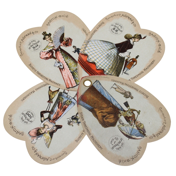Rare 1887 Ladies Handheld Fan In Thee Form of a 4 Leaf Clover From C. Aultman & Co. In Canton, Oh