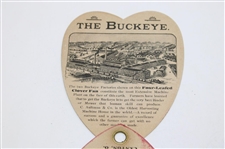 Rare 1887 Ladies Handheld Fan In Thee Form of a 4 Leaf Clover From C. Aultman & Co. In Canton, Oh