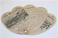 Rare 1887 Ladies Handheld Fan In Thee Form of a 4 Leaf Clover From C. Aultman & Co. In Canton, Oh