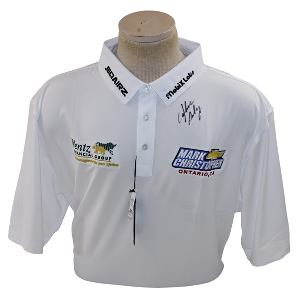 John Daly Signed Personal Straight Down White Performance 3XL Shirt w/Sponsors JSA ALOA