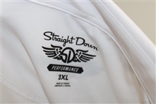 John Daly Signed Personal Straight Down White Performance 3XL Shirt w/Sponsors JSA ALOA