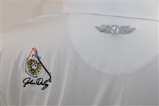 John Daly Signed Personal Straight Down White Performance 3XL Shirt w/Sponsors JSA ALOA
