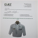 John Daly Signed Personal Straight Down White Performance 3XL Shirt w/Sponsors JSA ALOA