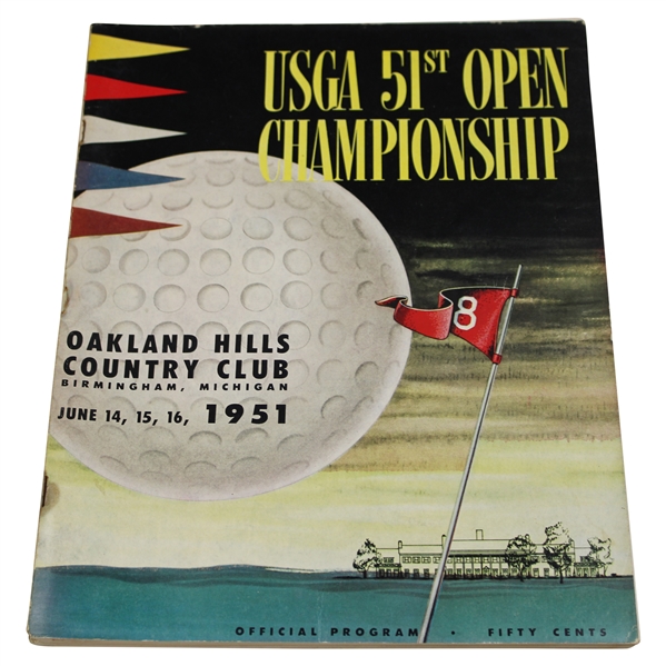 1951 US Open at Oakland Hills CC Official Program - Ben Hogan Winner