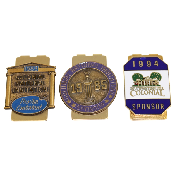 Three (3) Colonial National Invitational/Southwestern Bell Money Clips