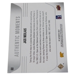 Jack Nicklaus Signed 2021 Authentic Moments '1962 US Open' Upper Deck Card JSA ALOA