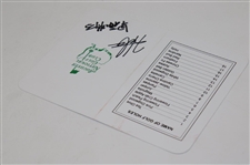 Hideki Matsuyama & Caddy Shota Signed Augusta National GC Scorecard JSA ALOA