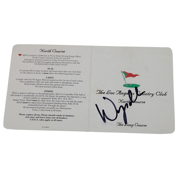 Wyndham Clark Signed Los Angeles Country Club Official Scorecard JSA ALOA