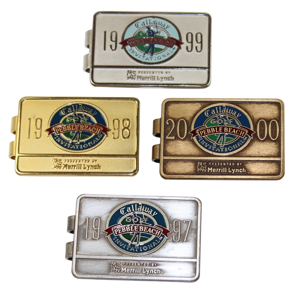 1997, 1998, 1999 & 2000 Callaway Pebble Beach Invitational Money Clips