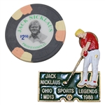 Jack Nicklaus 1988 Ohio Sports Legends MD13 Pin & Professional Poker Chip