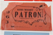 1963, 1966 & 1987 Masters Tournament Patron Parking Permits - Nicklaus & Mize Wins